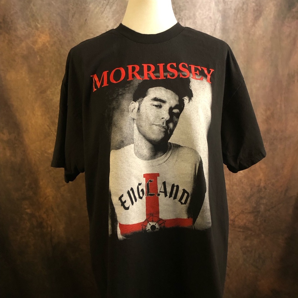 Morrissey Black Graphic Short-Sleeve Tee with Red Accents